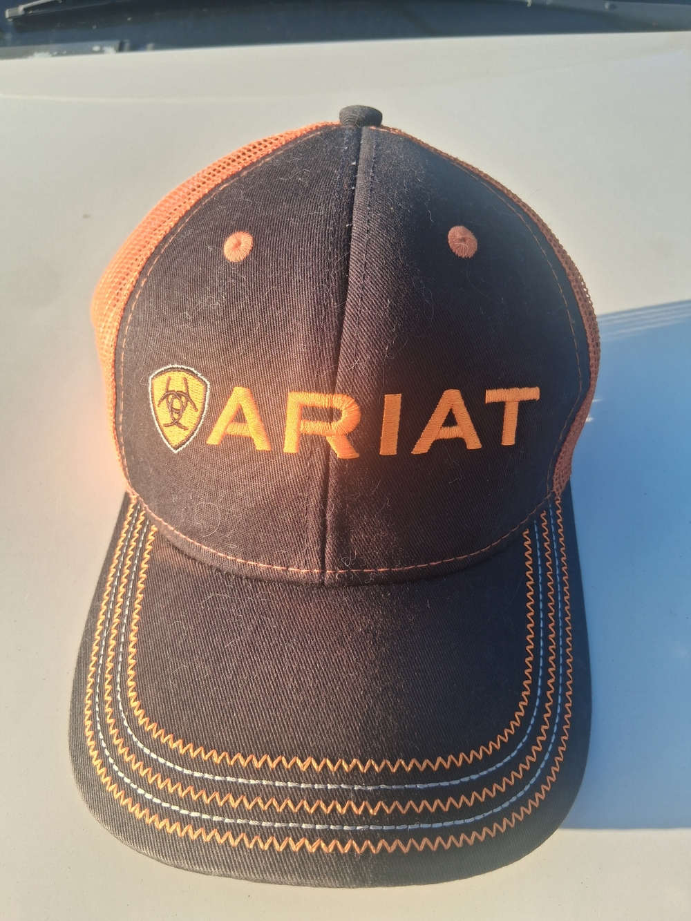 Ariat Black and Orange Mesh Back Cap